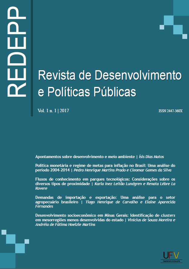 					Visualizar v. 1 n. 1 (2017): Revista de Desenvolvimento e Políticas Públicas [ISSN: 2447-360X]
				